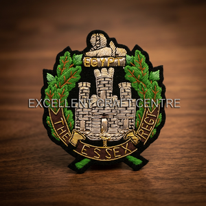 THE ESSEX REGT High Quality Lace Embroidered Patch <b>Sew</b>-On Fabric Badge Circular Luxury Design for Garment - Product Image 1