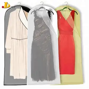 Bag organza garment cover custom luxury side zipper dress garment bag breathable moth proof jdrkgb056 3 nylon zipper on