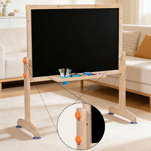 Chevalet de dessin et d'écriture double face personnalisé pour enfants, <span class=keywords><strong>grand</strong></span> format, sans poussière, effaçable, en bois massif, pour la maison - Product Image 2