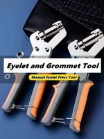 Kit de pinces à œillets en acier au carbone métrique 6 mm / 10 mm, outils portables, presse manuelle pour œillets métalliques, perforateur de trous pour cuir, toile, vêtements, bricolage