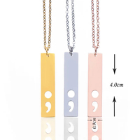 Collier barre semi-colon, bijoux de sensibilisation à la santé mentale, cadeau inspirant de force pour les survivants du cancer