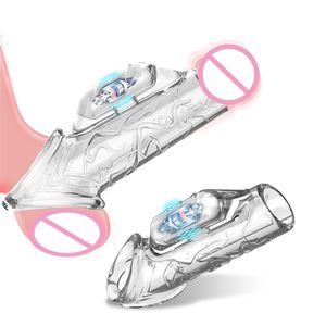 Manchon de pénis vibrant extensible pour hommes Jouets sexuels pour adultes pour une <span class=keywords><strong>sensation</strong></span> améliorée Verrouillage de la bite - Product Image 4