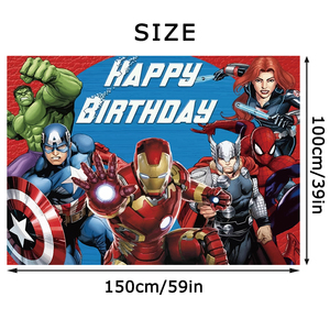 Fondo Fotográfico de Cumpleaños de Superhéroes de <span class=keywords><strong>Los</strong></span> <span class=keywords><strong>Vengadores</strong></span>, Temática de Iron Man y Capitán América, para Fiesta de Cumpleaños de Niños - Product Image 1