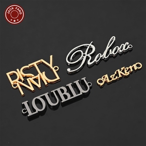 JACK FANG Custom Metal 3D Embossed Logo Label For Garment Laser Cut Plated Brand <b>Name</b> <b>Tag</b> - Product Image 6