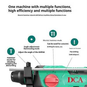 ชุดเครื่องมือไฟฟ้าอุตสาหกรรม 20V แบบ 4 ชิ้น ค้อนสองหัว ใช้ร่วมกันได้โดย DCA ชุด 4 ชิ้น ชุดเครื่องมือไฟฟ้า DCA แบบ 4 ชิ้น 20V ใช้ร่วมกันได้ - Product Image 2