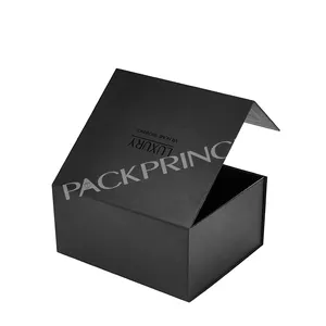 Custom 2 Piece Apparel Cardboard Biodegradable Cartoon Clothing Product Box Black Packaging With Logo For Clothing