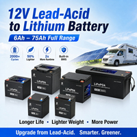 Baterai Lithium LiFePO4 12V 9Ah 12Ah Deep Cycle 2000 Siklus Pengganti Aki Timbal Asam untuk Generator, Sepeda Motor, Skuter, UPS