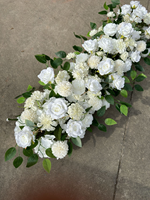 Décoration de table de mariage, décoration florale de scène, guide de chemin, cascade de fleurs finie, rangée de fleurs pour la décoration