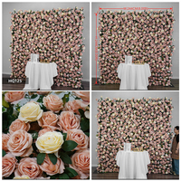 Décoration de mariage de luxe : Mur floral en gypsophile 8ft x 8ft, toile de fond en tissu enroulable 5D 7D, mur de fleurs artificielles de roses et de gypsophile