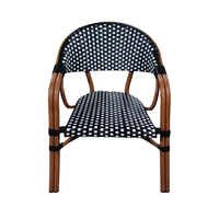 Meubles de jardin en bambou et osier économiques, de haute qualité, style contemporain, ensemble table et chaises imperméables pour hôtel, école