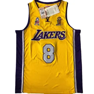 Jersey basket pria grosir murah, jersey olahraga kasual mode 8 #, jersey basket jaring bersirkulasi