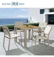 Meubles de balcon d'extérieur pour table à manger carrée en aluminium