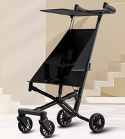 Poussette de voyage légère en alliage d'aluminium pour bébé de 12 à 72 mois, pliable compacte, type sac à dos, idéale pour les voyages en avion