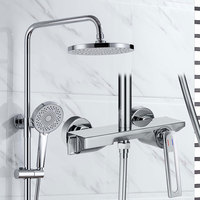 Haute qualité Chrome exposé eau chaude et froide salle de bain 3 fonctions robinet de douche ensemble de douche haute pression