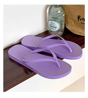 Tongs et sandales plates pour femmes, couleur unie, bout ouvert, confortables, pour la plage, la piscine, l'été, décontractées, vente en gros
