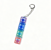 Light up Mechanical Fidget Keychain Transparent Keycap Stress Relief Clicker Wholesale Gift