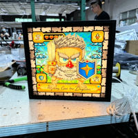 Boîte à lumière LED rectangulaire en aluminium pour intérieur, décoration de salle de jeux, enseigne lumineuse personnalisée en acrylique, style rétro arcade, à suspendre au mur