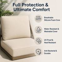 Coussin d'extérieur gris anti-décoloration, imperméable, résistant au soleil, pour banc et chaise ronde – Vente en gros