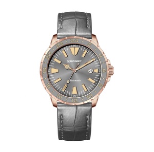 43mm <b>Black</b> Rotating Bezel Japanese Miyota 9015 Automatic Sapphire <b>Men</b> <b>Watch</b> BGW9&C3 Luminous Number Genuine Leather Strap - Product Image 1