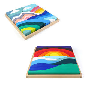 2021 nuovi bambini di legno montessori arcobaleno serie alba giocattoli per bambini cognitivi creativi blocchi educativi giocattoli - Product Image 1