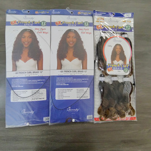 Offre Exceptionnelle : Cheveux au <span class=keywords><strong>Crochet</strong></span> Bouclés à la Française 6X de 12 Pouces, Pré-Bouclés, Ondulés Souples, Sans Perte ni Enchevêtrement, Commande en Gros Abordable - Product Image 1
