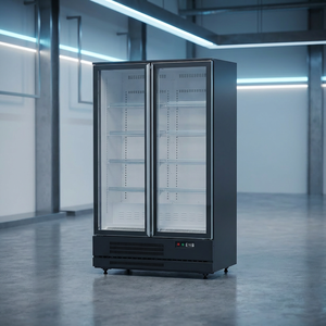 Réfrigérateur à boissons pour supermarché, 2 portes, vertical, commercial, pour boissons froides, avec certification CE et ETL - Product Image 1