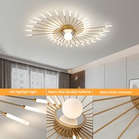 Plafonnier LED créatif de luxe à intensité variable avec télécommande, style moderne, lampe de plafond en forme de feux d'artifice, éclairage intérieur pour salon