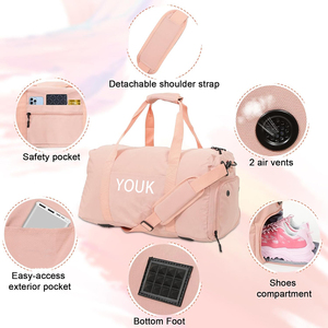 Grand <span class=keywords><strong>sac</strong></span> <span class=keywords><strong>de</strong></span> <span class=keywords><strong>sport</strong></span> unisexe en nylon et polyester imperméable pour le voyage et l'entraînement <span class=keywords><strong>Compartiment</strong></span> <span class=keywords><strong>de</strong></span> <span class=keywords><strong>sport</strong></span> avec fermeture à glissière Ensemble <span class=keywords><strong>de</strong></span> chaussures pour hommes et femmes - Product Image 3