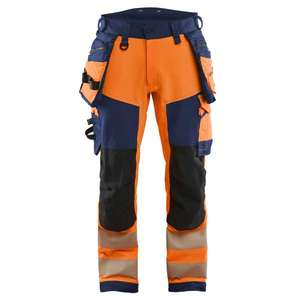BLAKLADER - 112216485389D112 Pantalones de alta visibilidad Elásticos en 4 direcciones Naranja/Azul marino-EAN 7330509906910 ROPA DE TRABAJO DE LA HI-VIS - Product Image 1
