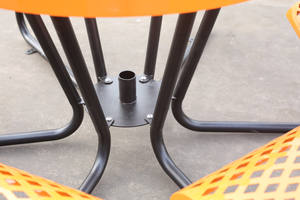 All'aperto commerciale in metallo Picnic <span class=keywords><strong>tavolo</strong></span> da pranzo e sedia Set mobili da giardino in <span class=keywords><strong>acciaio</strong></span> <span class=keywords><strong>esterno</strong></span> Patio <span class=keywords><strong>esterno</strong></span> tavolino da caffè con sedia - Product Image 6