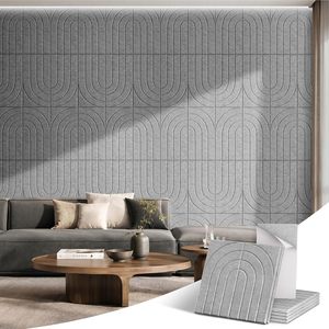 Lot de 12 panneaux acoustiques auto-adhésifs en feutre PET de 30x60cm pour cinéma, salle de cinéma, appartement, hôtel - Product Image 1