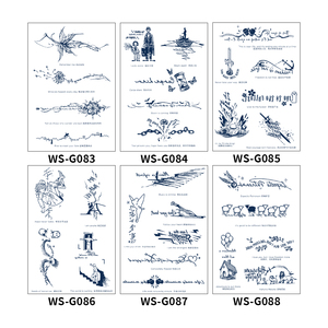 Nouveaux autocollants de <span class=keywords><strong>tatouage</strong></span> semi-permanents à base de plantes, imperméables, avec des citations classiques - Product Image 3