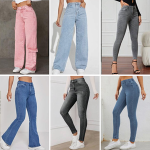 <span class=keywords><strong>Jeans</strong></span> droits taille haute pour femmes, <span class=keywords><strong>jeans</strong></span> basiques polyvalents, <span class=keywords><strong>jeans</strong></span> décontractés à jambes larges, <span class=keywords><strong>jeans</strong></span> amples - Product Image 4