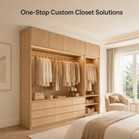 Système de dressing italien moderne en bois sur mesure, armoire murale intelligente, meuble de rangement en bois pour chambre d'hôtel