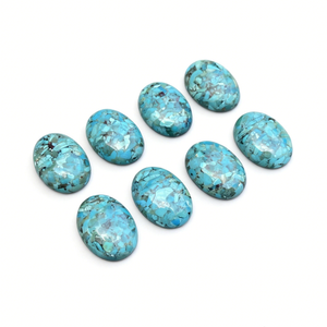 Pietre Cabochon Ovali in Turchese Naturale Lucidato Blu 18*25MM OEM/ODM Cinesi per Creazione di Gioielli Fai-da-Te - Product Image 4