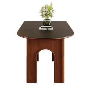 <span class=keywords><strong>Table</strong></span> à manger moderne française en bois massif avec plateau en ardoise noire pour petit appartement, design en noyer, ronde, <span class=keywords><strong>murale</strong></span>, pliable, 4 places - Product Image 5
