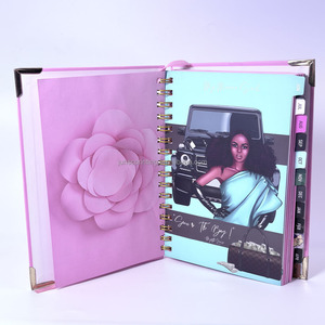 Agenda personnalisé en cuir à spirale avec coins métalliques, carnet de notes et planificateur mensuel 12 mois - Product Image 2