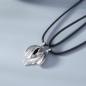 Magnetic Devil Angel Couple Lovers Necklace Alloy Gold Plated Ethnic Link <b>Chain</b> Clavicle Necklace Anniversary - Product Image 4