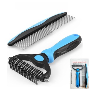Peine de Acero Inoxidable para Mascotas, Suministros de Peluquería al por Mayor, Peine Desenredante para Perros, Gatos y Animales Pequeños, Cepillo de Doble Cara - Product Image 1