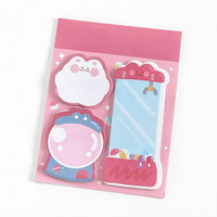 YUCHUAN Y72 Blocs-notes autocollants Kawaii à motifs de dessins animés non magnétiques, 100 feuilles, fournitures scolaires