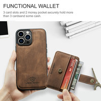 DG.Ming 2 in I dompet uang tunai dapat dilepas untuk iPhone 15 Plus Pro Max 14 13 12 dompet pemegang kartu untuk iPhone 15 casing tas uang tunai wanita