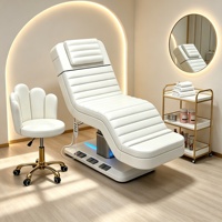 Table de massage chauffante de luxe pour spa, lit vibrant pour salon de beauté, chaise médicale, lit pour soins du visage et des cils, table de massage électrique