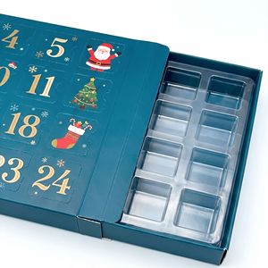 Luxury Bespoke 24 Days <strong>Christmas</strong> Advent Calendar Empty Box With Plastic Inner Insert Punch Out Doors for Gourmet Pralines <strong>Sweets</strong> - Product Image 3