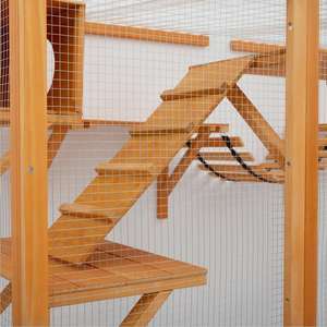 Hölzernes Katzenhaus Spielplatz Großes Katzengehege Catio mit Wasserdichtem Dach - Product Image 4