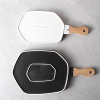 Vaisselle d'hôtel au design japonais, assiette à steak, plat principal, assiettes en céramique pour restaurant, plateau à pizza avec poignée