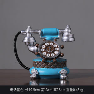 Modelo de teléfono de resina vintage creativo para sala de estar, vitrina de vino, decoración artesanal, estatua retro para teléfono, adornos de escritorio - Product Image 3