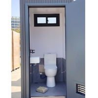 Toilette portable de conception moderne en panneau sandwich EPS noir de haute qualité, installation facile et garantie d'un an, idéale pour une utilisation en abri de voiture