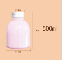 Venta al por mayor botella de bebida de plástico de grasa redonda vacía, botella de PET transparente para leche de perla té jugo de fruta bebidas embalaje