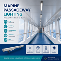 Luminaire LED Tri-proof OEM pour couloir marin, diffuseur en verre trempé de 4 mm, boîtier en aluminium IP66, garantie 5 ans, passerelles de navires
