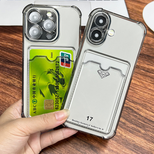 Tempat Kartu Foto TPU Transparan dengan Slot Kartu untuk iPhone 6 7 8 XS XR 11 12 13 14 15 16 17 Pro Max 16E - Product Image 4